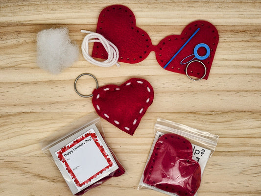 Classroom Valentine's Keychain Sewing Kits